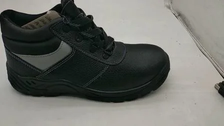 Sapatos de trabalho de segurança com biqueira de aço para indústria industrial de couro genuíno para homens Europa Melhor trabalhador botas com biqueira de aço Ce sapatos de segurança