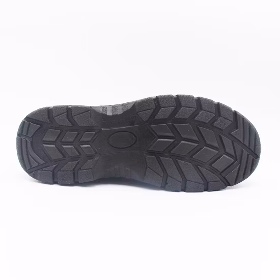 Sapatos de segurança com biqueira de aço resistente a óleo e deslizamento em couro preto